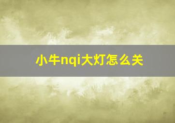 小牛nqi大灯怎么关