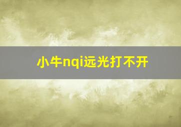 小牛nqi远光打不开