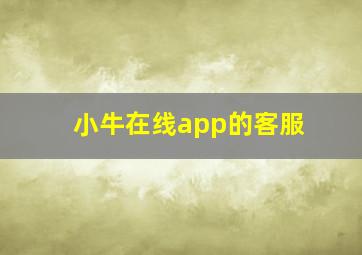 小牛在线app的客服