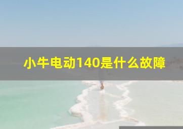 小牛电动140是什么故障