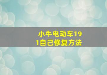 小牛电动车191自己修复方法