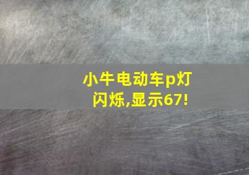 小牛电动车p灯闪烁,显示67!