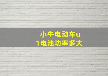 小牛电动车u1电池功率多大