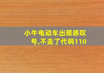 小牛电动车出现感叹号,不走了代码110