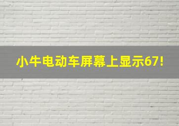 小牛电动车屏幕上显示67!