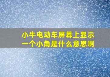 小牛电动车屏幕上显示一个小角是什么意思啊