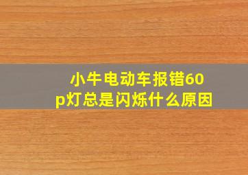 小牛电动车报错60p灯总是闪烁什么原因