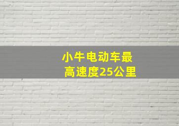 小牛电动车最高速度25公里