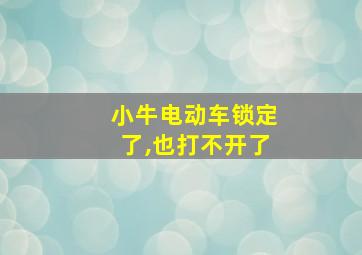 小牛电动车锁定了,也打不开了