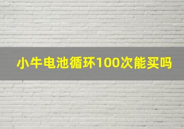 小牛电池循环100次能买吗