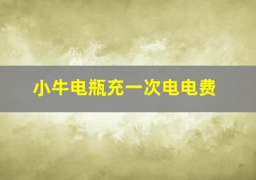 小牛电瓶充一次电电费