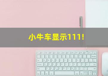 小牛车显示111!