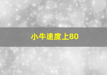 小牛速度上80