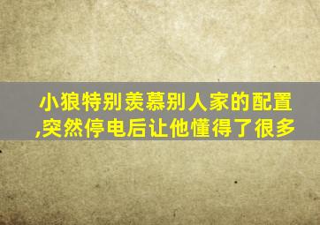 小狼特别羡慕别人家的配置,突然停电后让他懂得了很多