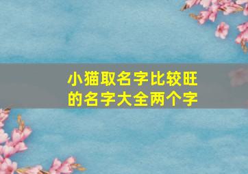 小猫取名字比较旺的名字大全两个字