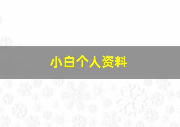 小白个人资料