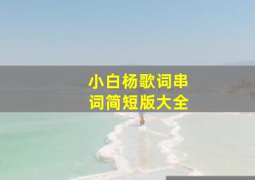 小白杨歌词串词简短版大全