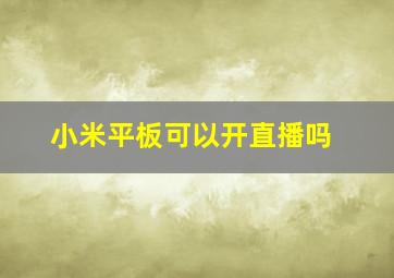 小米平板可以开直播吗