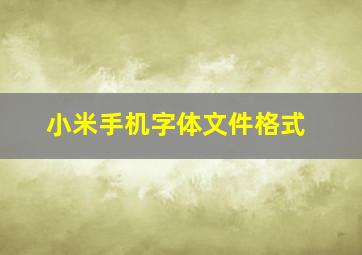 小米手机字体文件格式