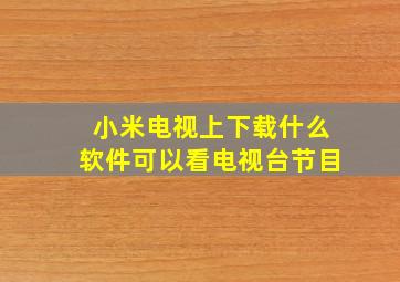 小米电视上下载什么软件可以看电视台节目