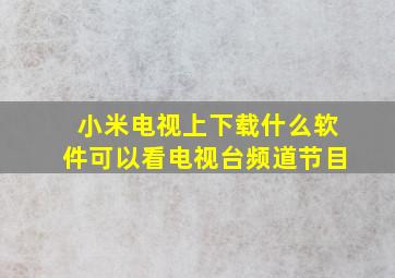 小米电视上下载什么软件可以看电视台频道节目