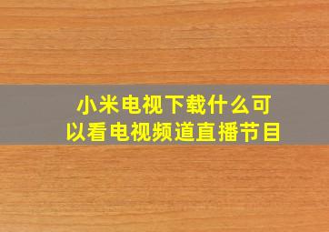 小米电视下载什么可以看电视频道直播节目