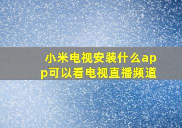 小米电视安装什么app可以看电视直播频道