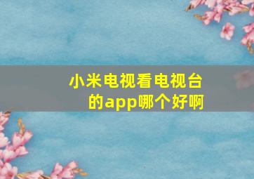 小米电视看电视台的app哪个好啊