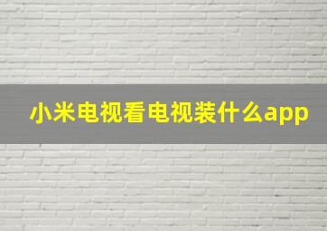 小米电视看电视装什么app