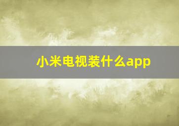 小米电视装什么app