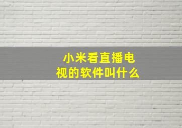 小米看直播电视的软件叫什么