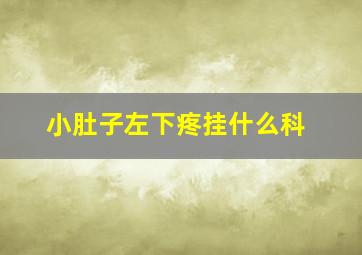 小肚子左下疼挂什么科