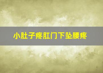 小肚子疼肛门下坠腰疼