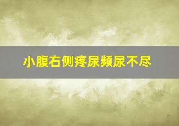 小腹右侧疼尿频尿不尽