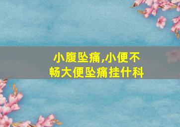 小腹坠痛,小便不畅大便坠痛挂什科