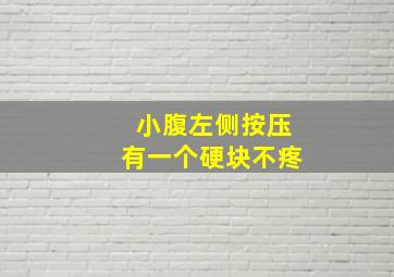 小腹左侧按压有一个硬块不疼