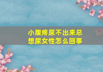 小腹疼尿不出来总想尿女性怎么回事