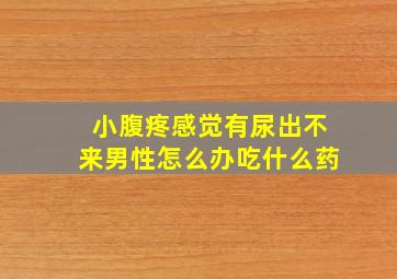 小腹疼感觉有尿出不来男性怎么办吃什么药