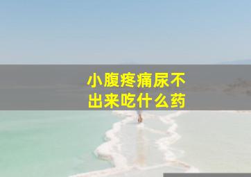 小腹疼痛尿不出来吃什么药