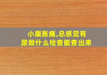 小腹胀痛,总感觉有尿做什么检查能查出来