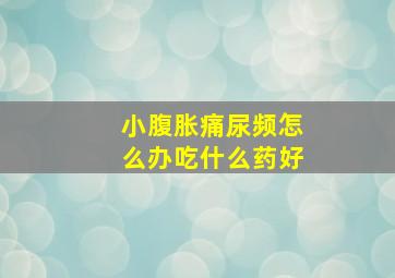 小腹胀痛尿频怎么办吃什么药好