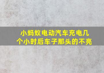 小蚂蚁电动汽车充电几个小时后车子那头的不亮