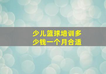 少儿篮球培训多少钱一个月合适