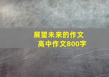 展望未来的作文高中作文800字