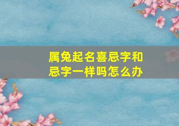 属兔起名喜忌字和忌字一样吗怎么办