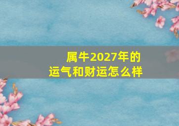 属牛2027年的运气和财运怎么样