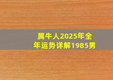 属牛人2025年全年运势详解1985男