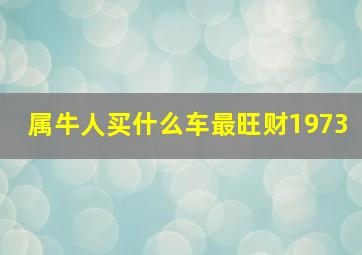 属牛人买什么车最旺财1973