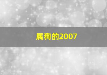 属狗的2007