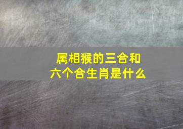 属相猴的三合和六个合生肖是什么